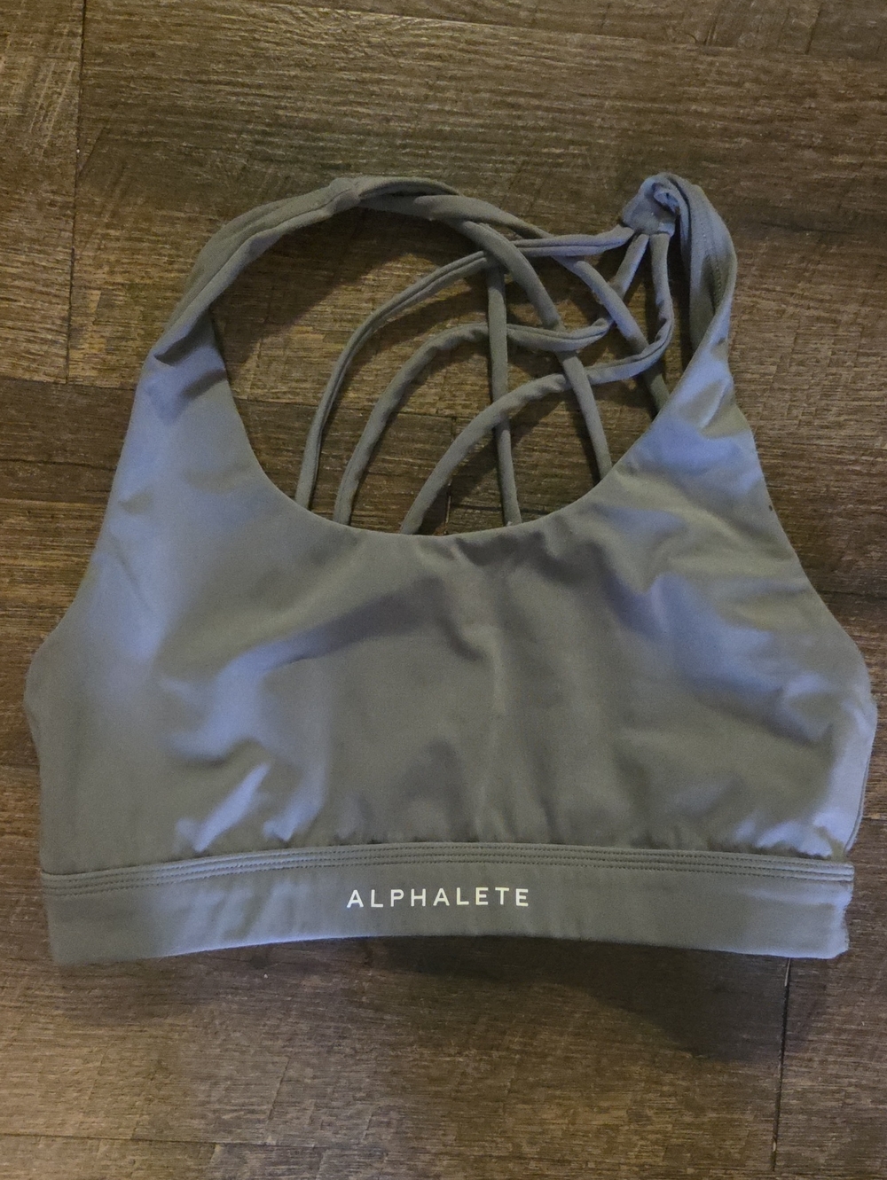 Alphalete Olive Strappy Back Sports Bra